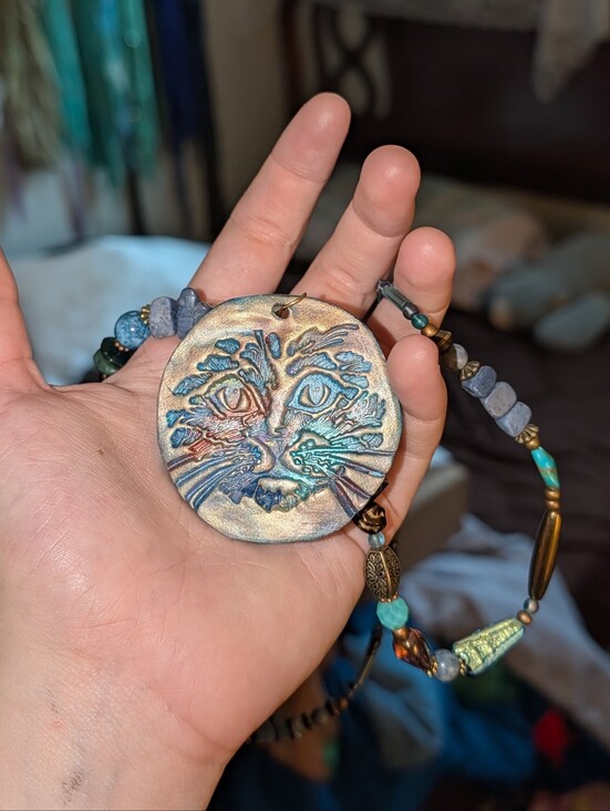 Handmade Jewelry - Handcrafted Cat Pendant Necklace